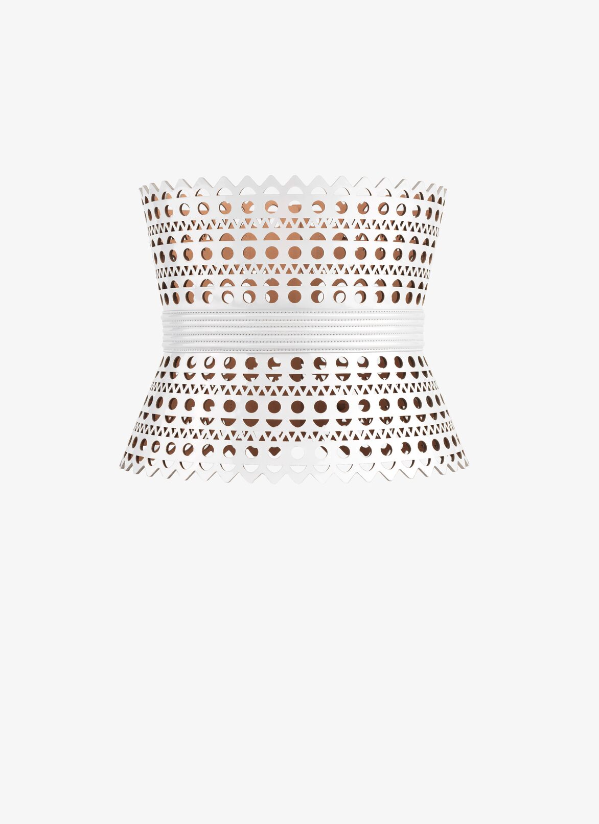 CORSET BELT IN VIENNE WAVE LUX CALFSKIN ALAÏA REFLEX WHITE CORSET BELT IN VIENNE WAVE LUX CALFSKIN